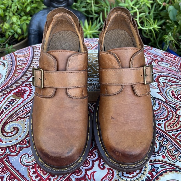 Dr. Martens Tan Monk Strap Distressed Channon 11281 Loafers - Picture 7 of 16